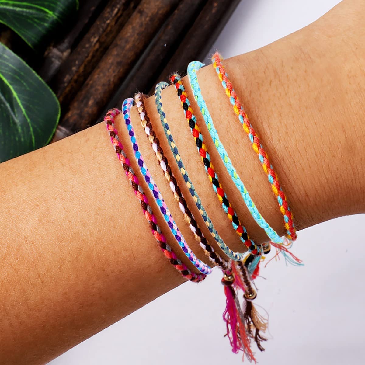 yfstyle 12Pcs Summer Beach Surfer Wave Bracelets Adjustable Handmade Waterproof Braided String Beaded Anklets Starfish Turtle Infinity Ankle Bracelet for Women Girls Boho Jewelry for Summer-B - Image 3